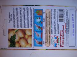 Упаковка семян картофеля сорта Ассоль с обратной стороны. Описание.